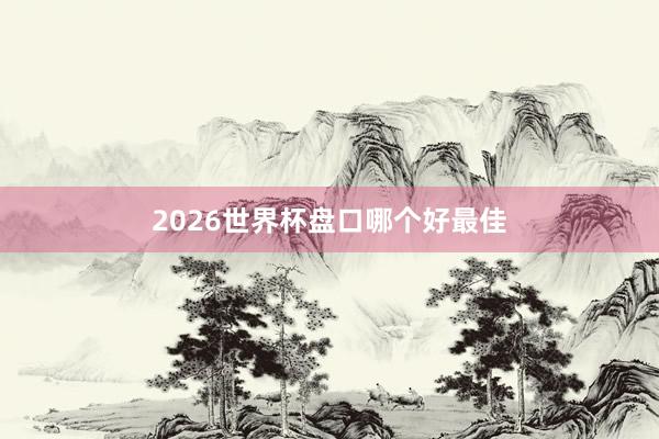 2026世界杯盘口哪个好最佳