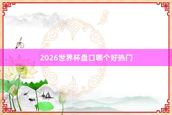2026世界杯盘口哪个好热门